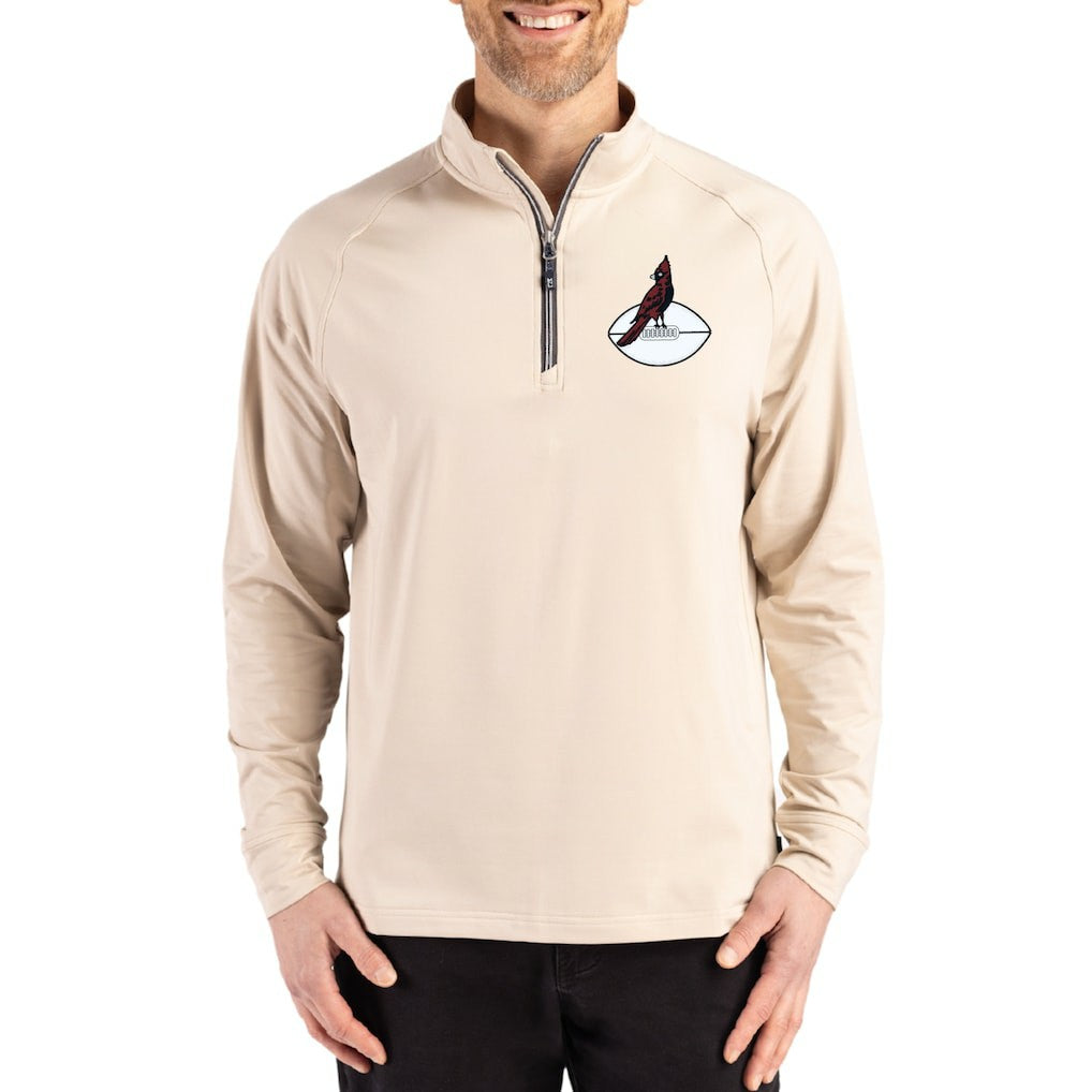 Cutter & Buck Throwback Logo Adapt Eco Knit Stretch Recycled Quarter-Zip Pullover - Arizona Cardinals Pullover