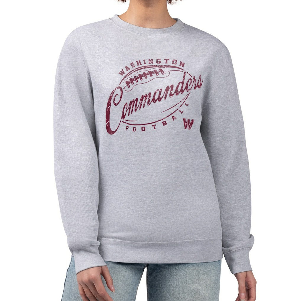 G-III 4Her by Carl Banks Women's Distressed Graphics Fleece Pullover Sweatshirt - Washington Commanders Pullover