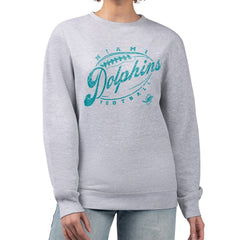 G-III 4Her by Carl Banks Women's Distressed Graphics Fleece Pullover Sweatshirt - Miami Dolphins Pullover