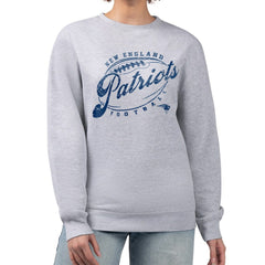 G-III 4Her by Carl Banks Women's Distressed Graphics Fleece Pullover Sweatshirt - New England Patriots Pullover