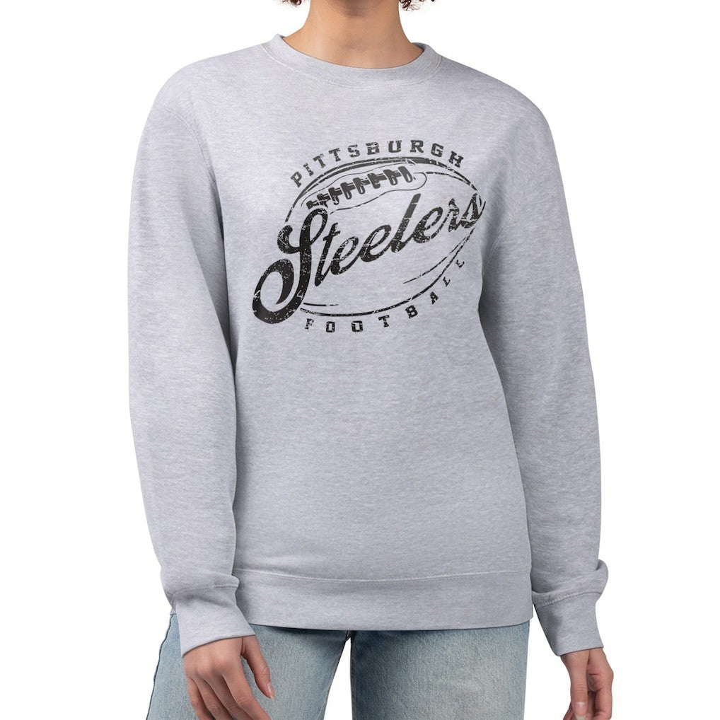 G-III 4Her by Carl Banks Women's Distressed Graphics Fleece Pullover Sweatshirt - Pittsburgh Steelers Pullover