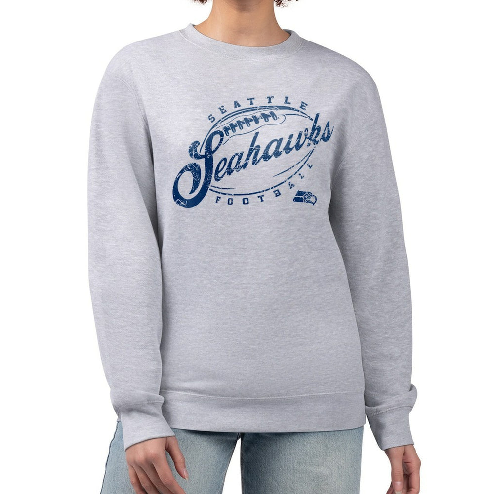 G-III 4Her by Carl Banks Women's Distressed Graphics Fleece Pullover Sweatshirt - Seattle Seahawks Pullover