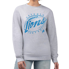 G-III 4Her by Carl Banks Women's Distressed Graphics Fleece Pullover Sweatshirt - Detroit Lions Pullover