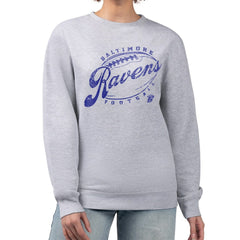 G-III 4Her by Carl Banks Women's Distressed Graphics Fleece Pullover Sweatshirt - Baltimore Ravens Pullover