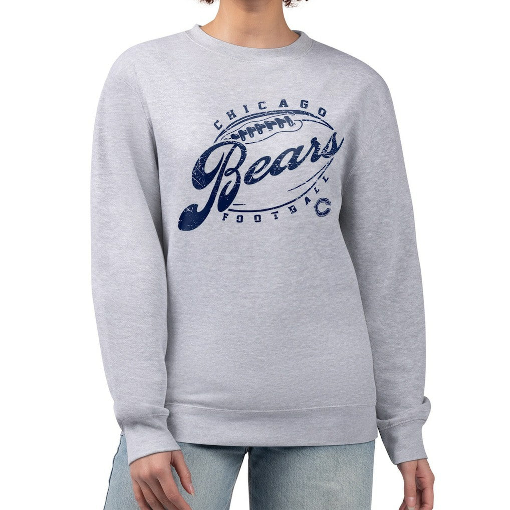 G-III 4Her by Carl Banks Women's Distressed Graphics Fleece Pullover Sweatshirt - Chicago Bears Pullover