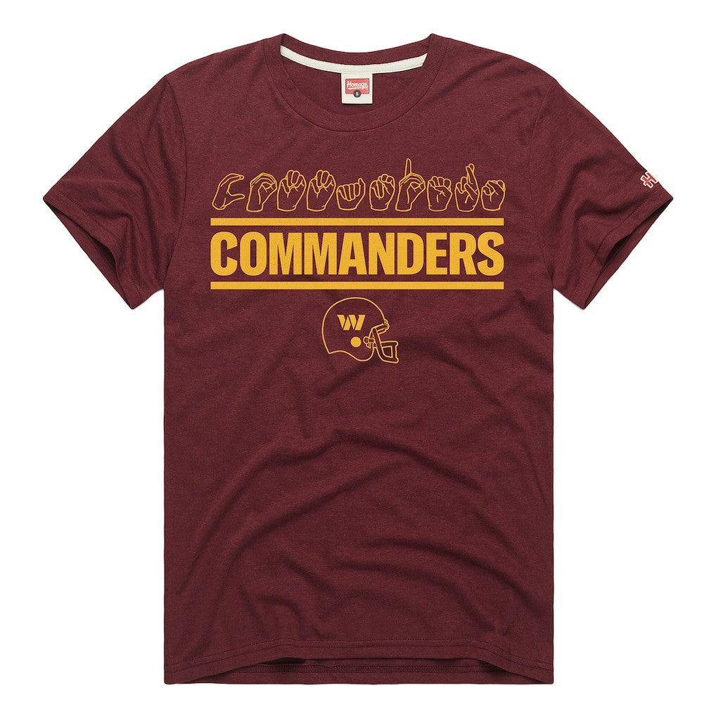 Homage Unisex NFL ASL Collection by Love Sign Tri-Blend T-Shirt - Washington Commanders T-shirts