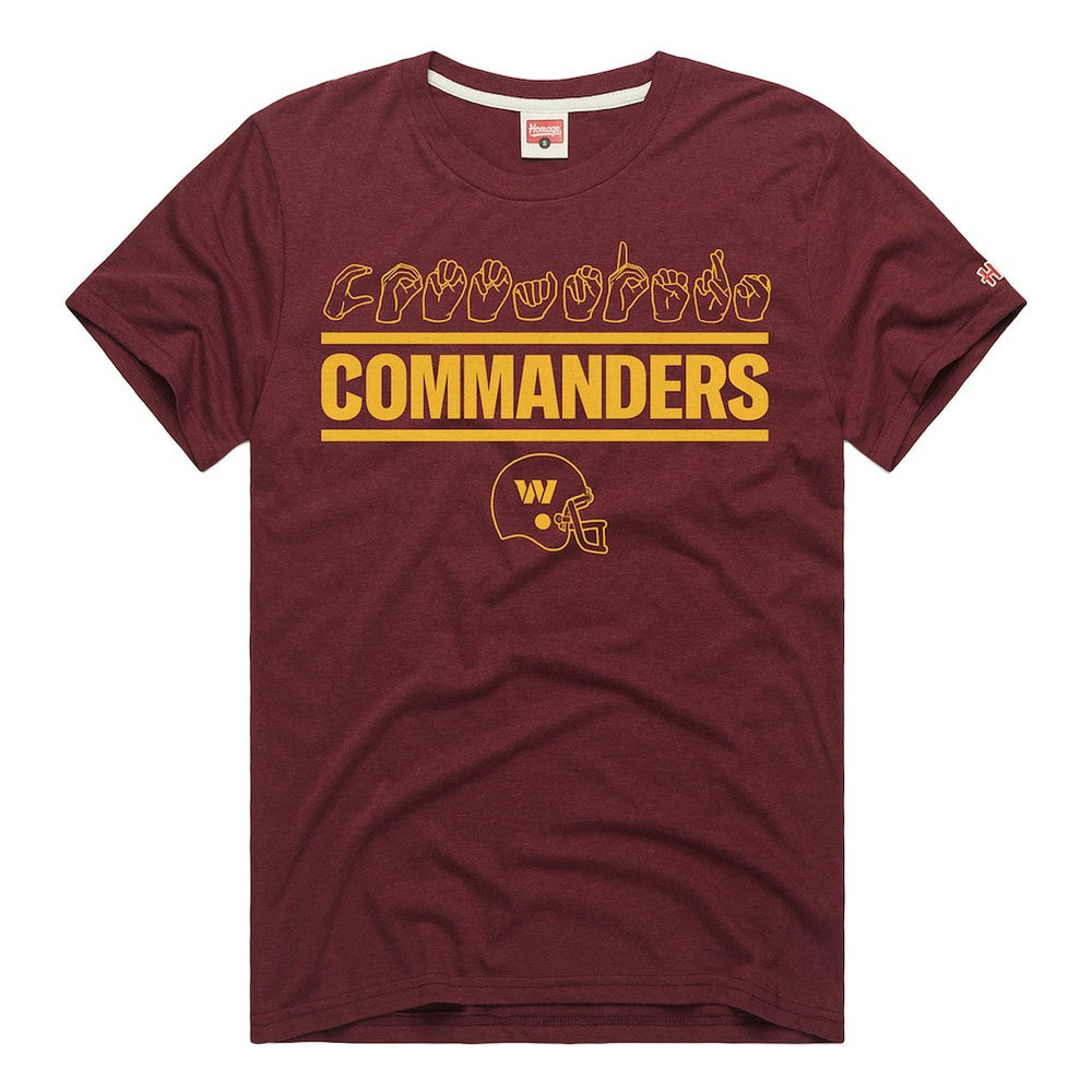 Homage Unisex NFL ASL Collection by Love Sign Tri-Blend T-Shirt - Washington Commanders T-shirts
