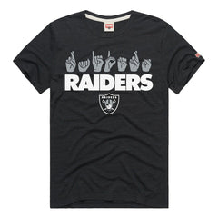 Homage Unisex NFL ASL Collection by Love Sign Tri-Blend T-Shirt - Las Vegas Raiders T-shirts