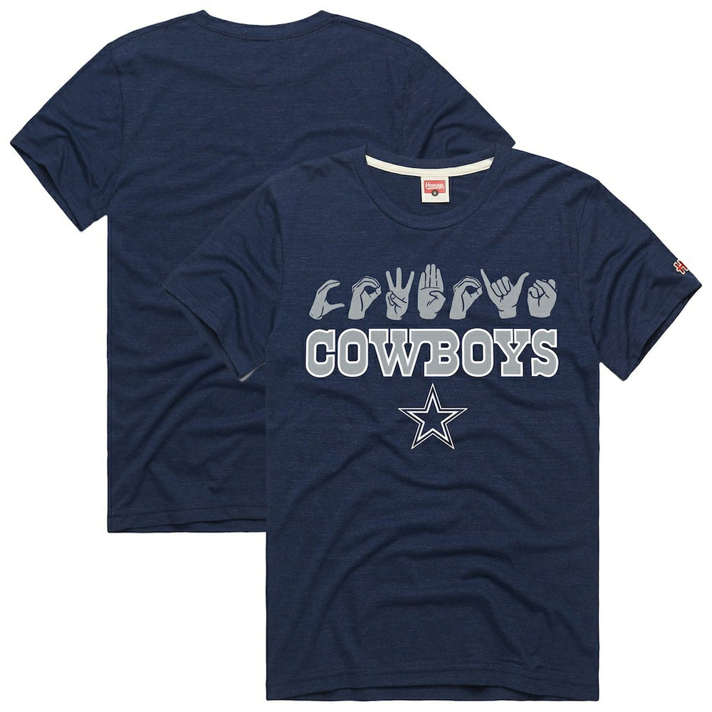 Homage Unisex NFL ASL Collection by Love Sign Tri-Blend T-Shirt - Dallas Cowboys T-shirts