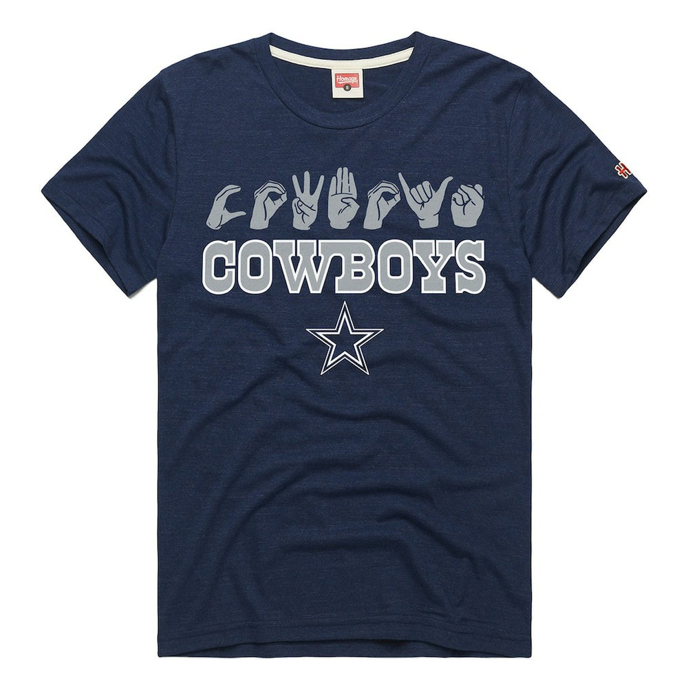 Homage Unisex NFL ASL Collection by Love Sign Tri-Blend T-Shirt - Dallas Cowboys T-shirts