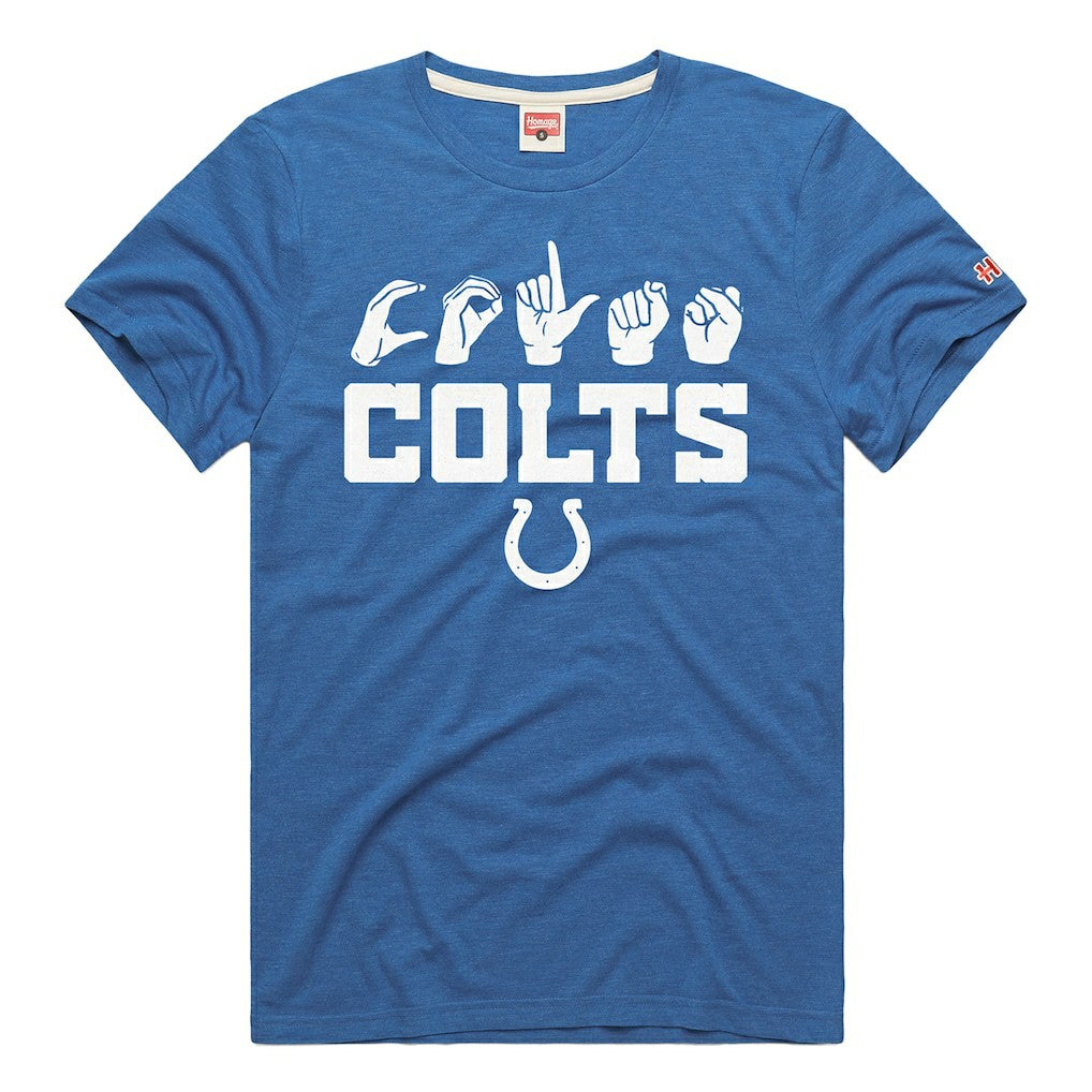 Homage Unisex NFL ASL Collection by Love Sign Tri-Blend T-Shirt - Indianapolis Colts T-shirts