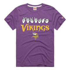Homage Unisex NFL ASL Collection by Love Sign Tri-Blend T-Shirt - Minnesota Vikings T-shirts
