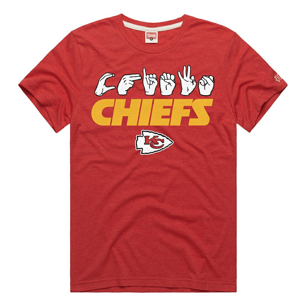 Homage Unisex NFL ASL Collection by Love Sign Tri-Blend T-Shirt - Kansas City Chiefs T-shirts