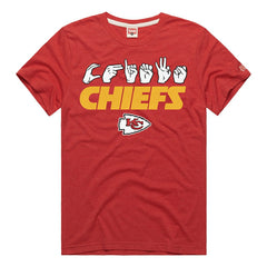 Homage Unisex NFL ASL Collection by Love Sign Tri-Blend T-Shirt - Kansas City Chiefs T-shirts