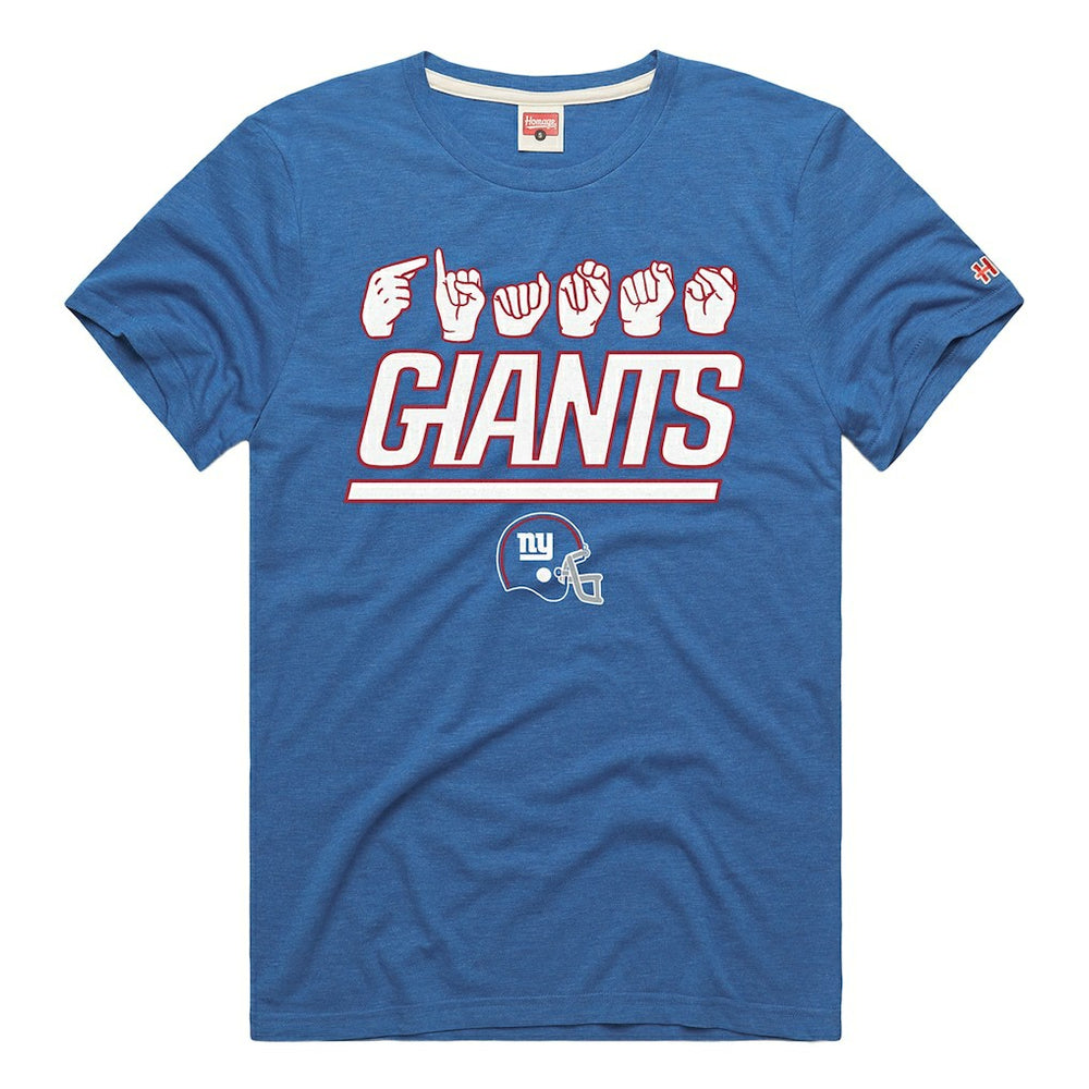 Homage Unisex NFL ASL Collection by Love Sign Tri-Blend T-Shirt - New York Giants T-shirts