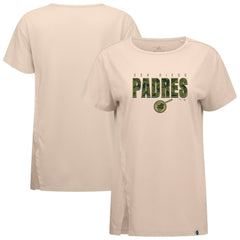 Khaki San Diego Padres Levelwear Women's Influx Protect W T-Shirt