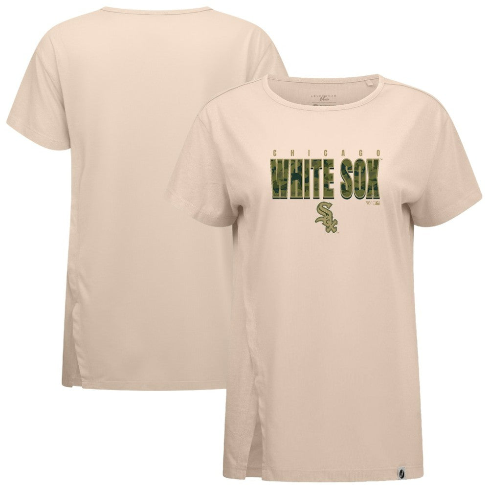 Khaki Chicago White Sox Levelwear Women's Influx Protect W T-Shirt