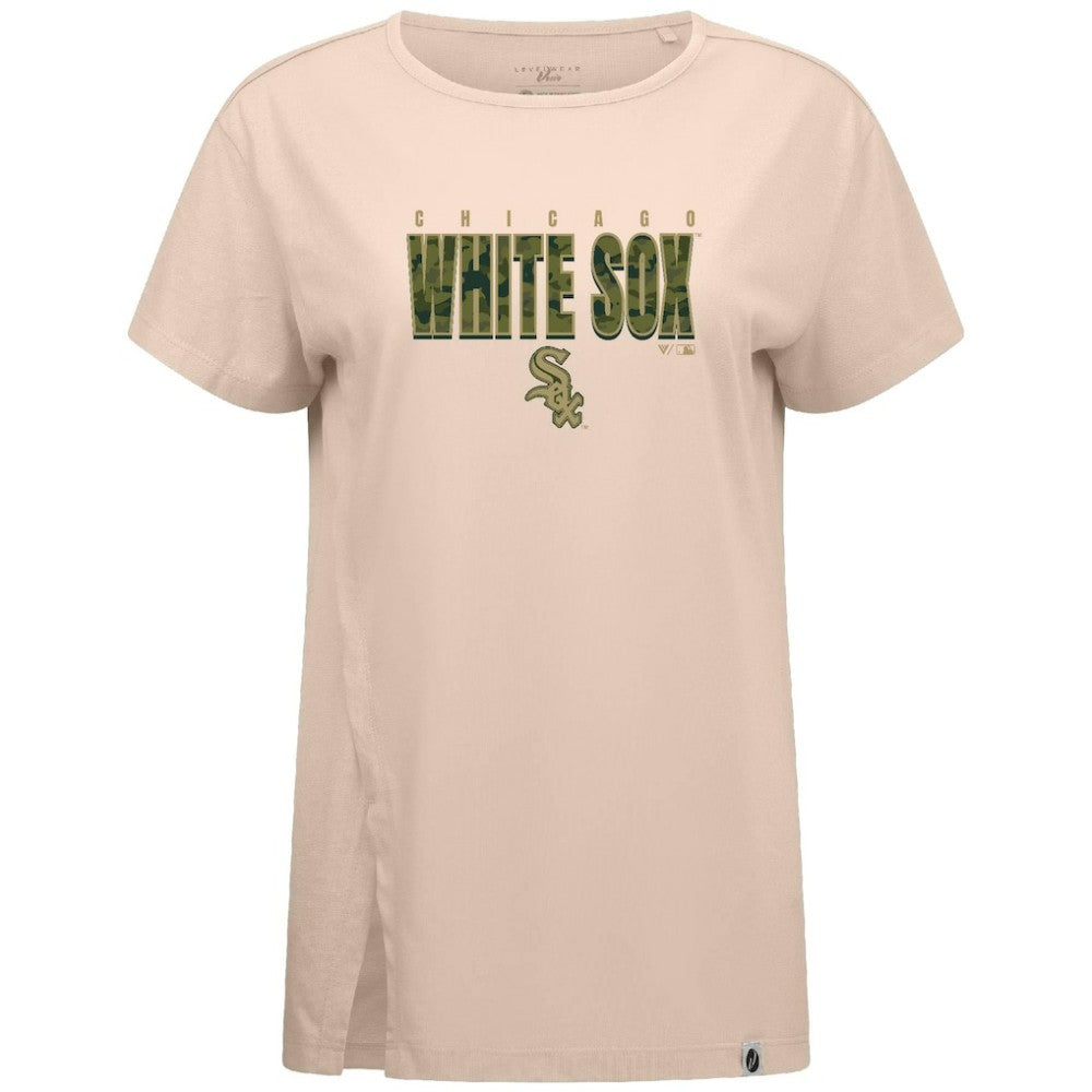 Khaki Chicago White Sox Levelwear Women's Influx Protect W T-Shirt