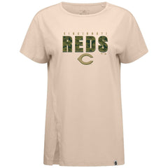 Khaki Cincinnati Reds Levelwear Women's Influx Protect W T-Shirt