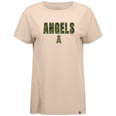 Khaki Los Angeles Angels Levelwear Women's Influx Protect W T-Shirt