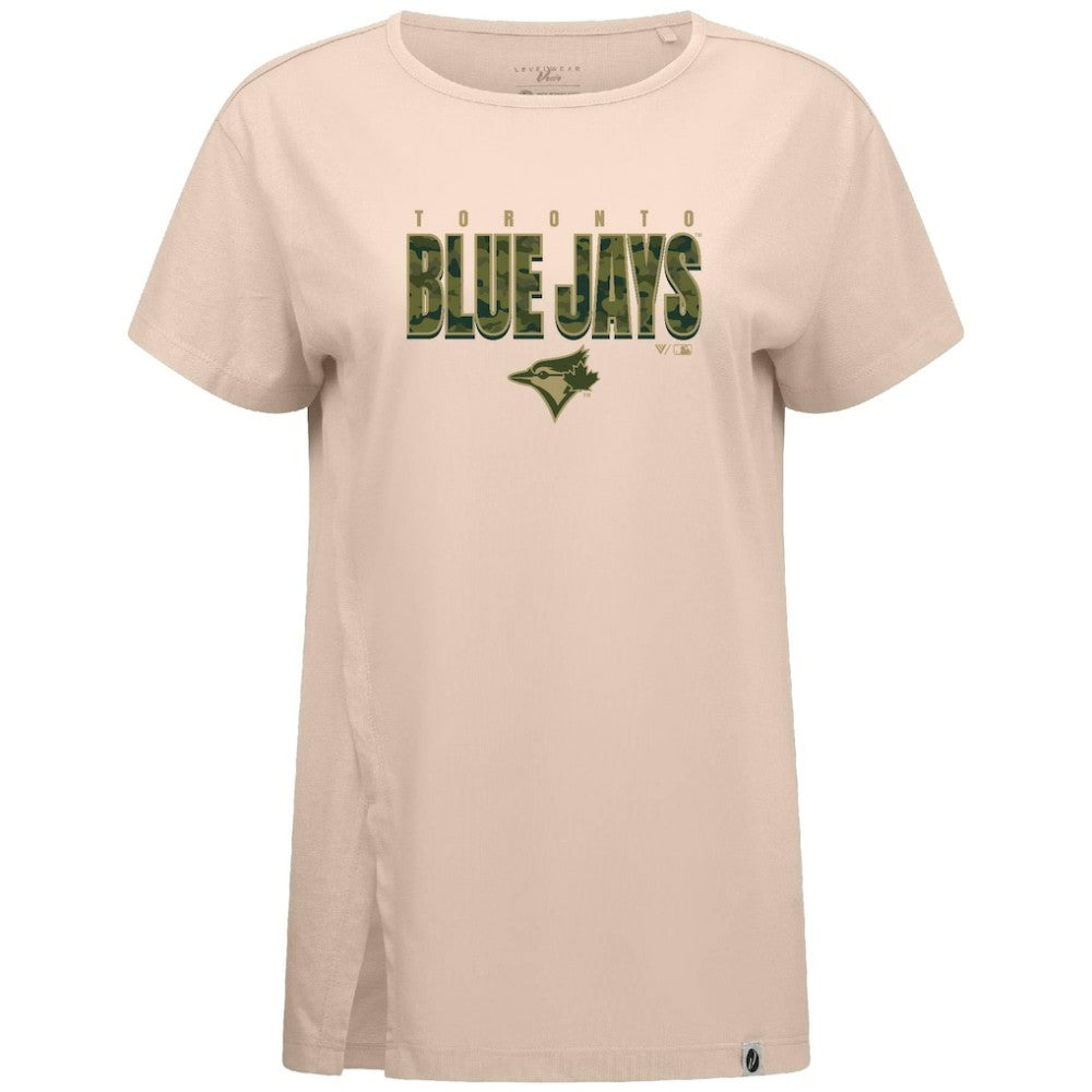 Khaki Toronto Blue Jays Levelwear Women's Influx Protect W T-Shirt