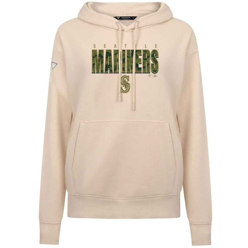 Khaki Seattle Mariners Levelwear Women's Adorn Protect W Pullover Hoodie