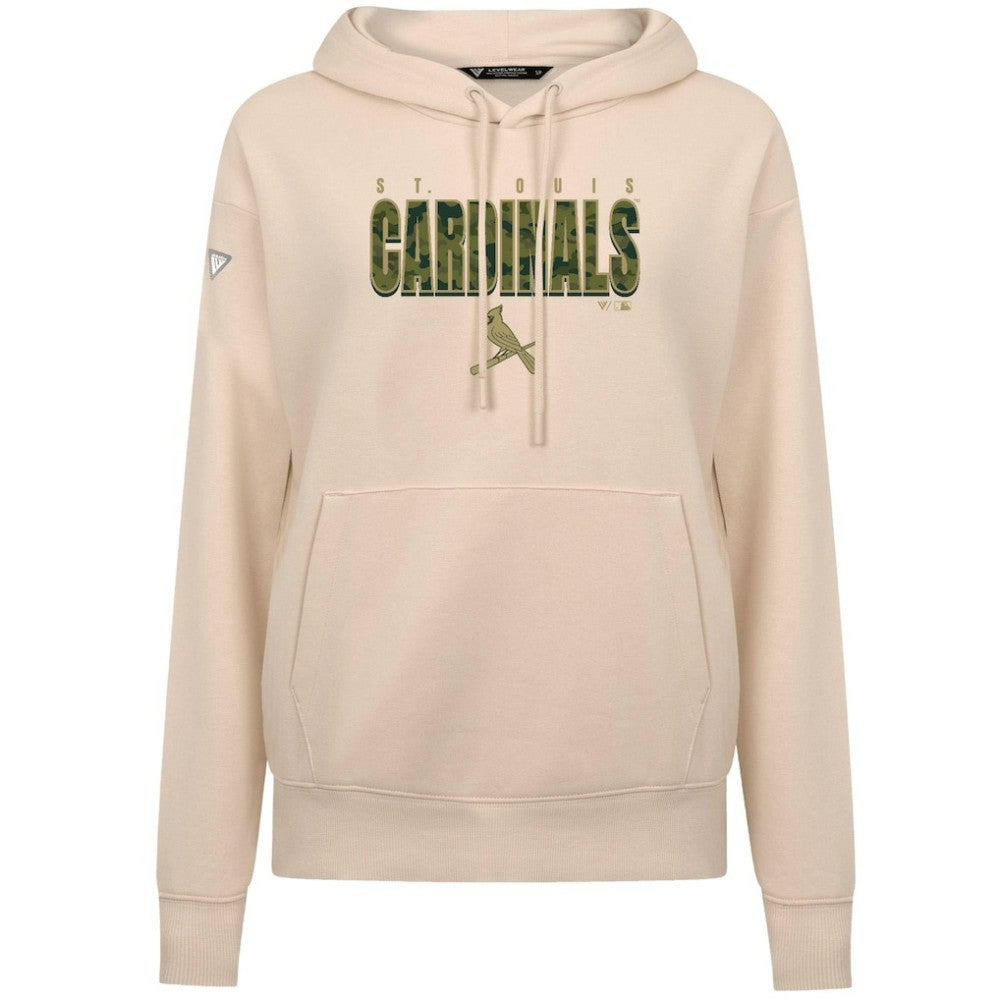 Khaki St. Louis Cardinals Levelwear Women's Adorn Protect W Pullover Hoodie