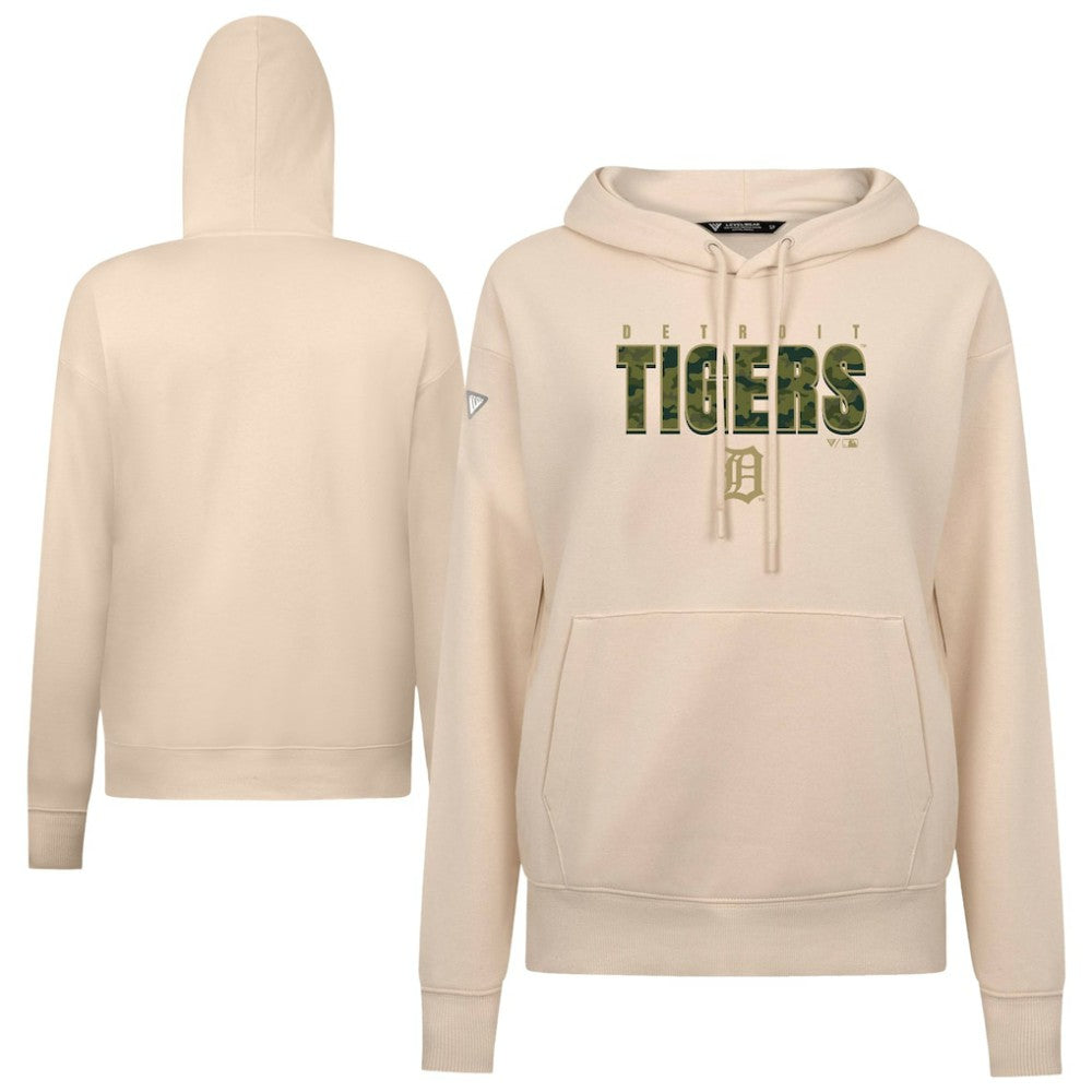 Khaki Detroit Tigers Levelwear Women's Adorn Protect W Pullover Hoodie