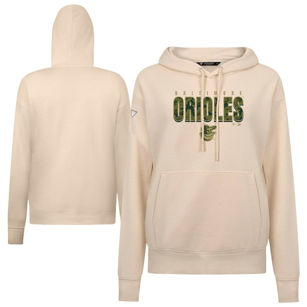 Khaki Baltimore Orioles Levelwear Women's Adorn Protect W Pullover Hoodie