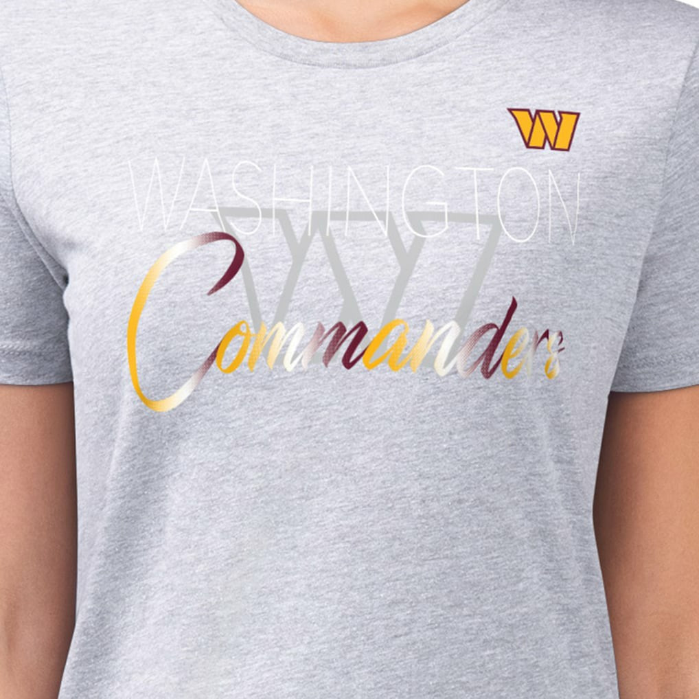 G-III 4Her by Carl Banks Women's Super-Slim Fit Lightweight Shadow Logo T-Shirt - Washington Commanders T-shirts
