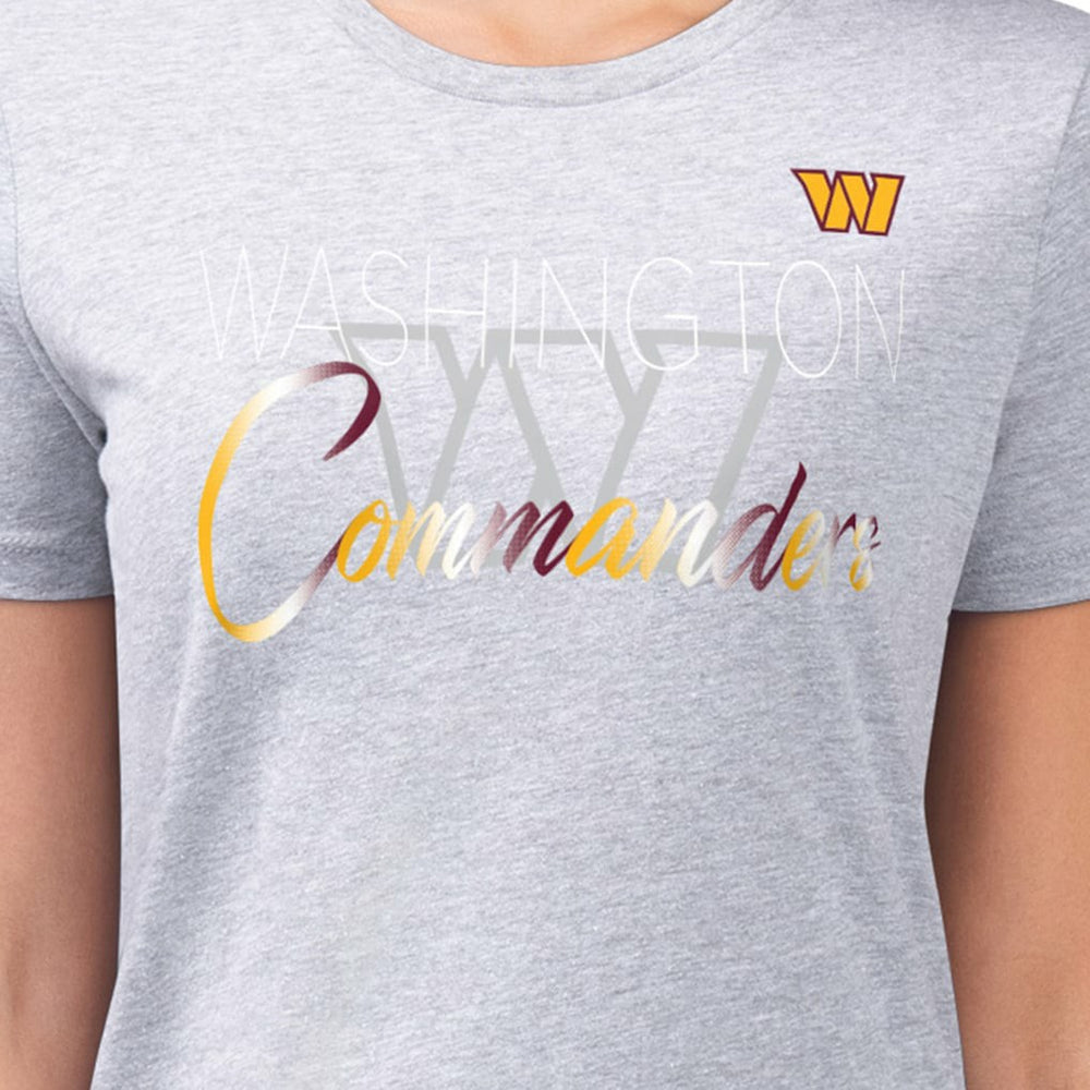 G-III 4Her by Carl Banks Women's Super-Slim Fit Lightweight Shadow Logo T-Shirt - Washington Commanders T-shirts