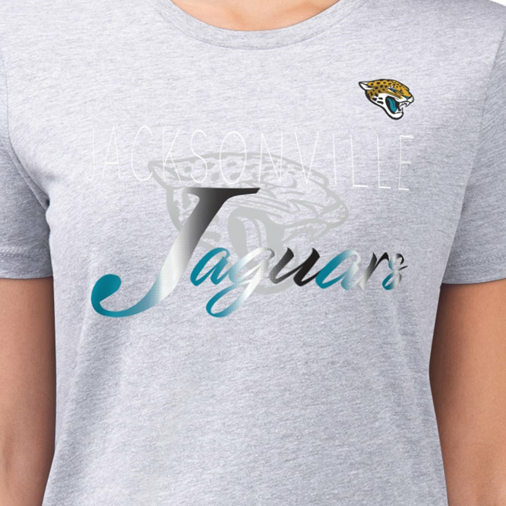 G-III 4Her by Carl Banks Women's Super-Slim Fit Lightweight Shadow Logo T-Shirt - Jacksonville Jaguars T-shirts