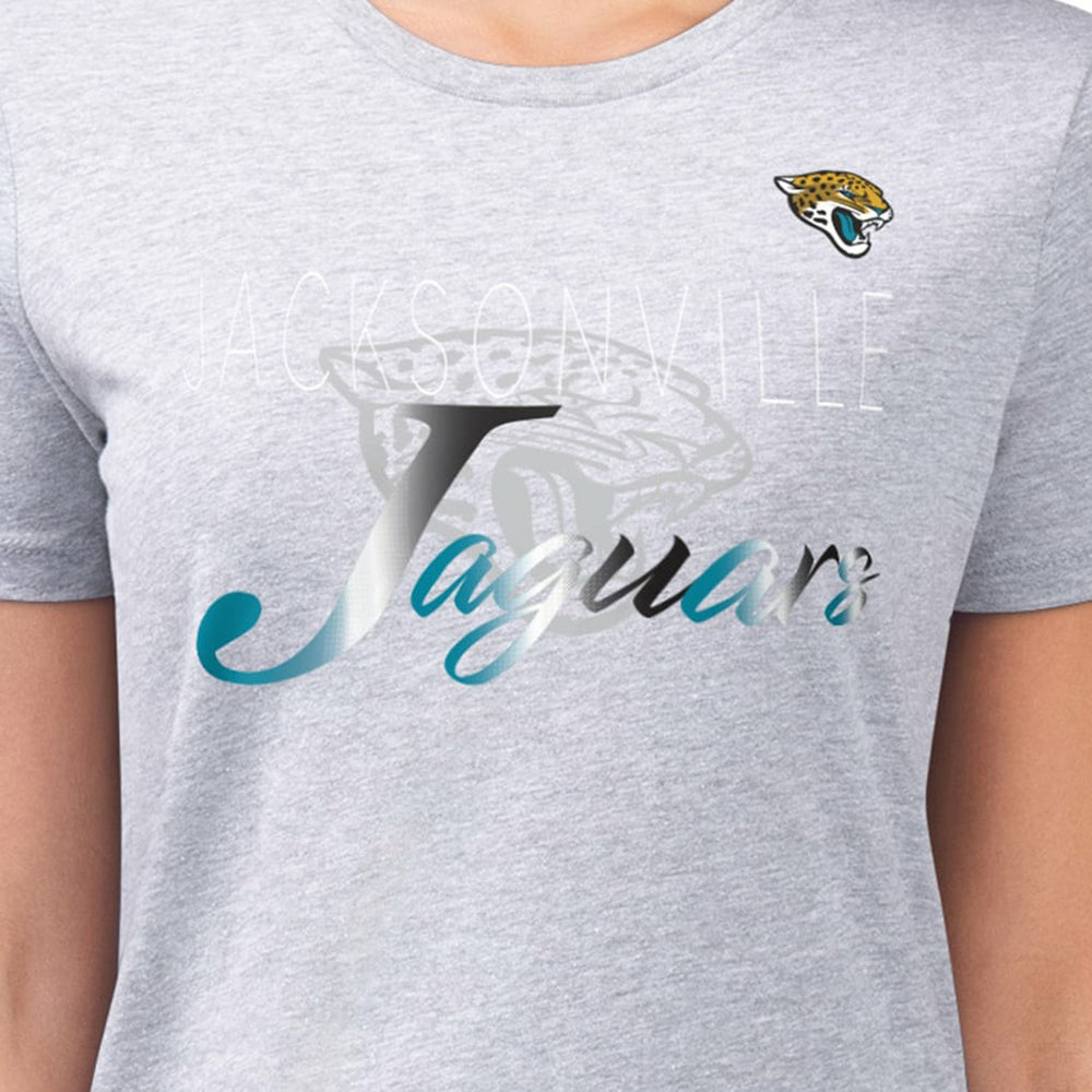 G-III 4Her by Carl Banks Women's Super-Slim Fit Lightweight Shadow Logo T-Shirt - Jacksonville Jaguars T-shirts