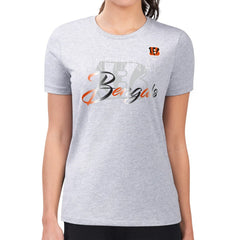 G-III 4Her by Carl Banks Women's Super-Slim Fit Lightweight Shadow Logo T-Shirt - Cincinnati Bengals T-shirts