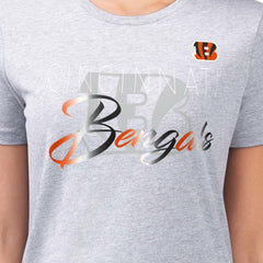 G-III 4Her by Carl Banks Women's Super-Slim Fit Lightweight Shadow Logo T-Shirt - Cincinnati Bengals T-shirts