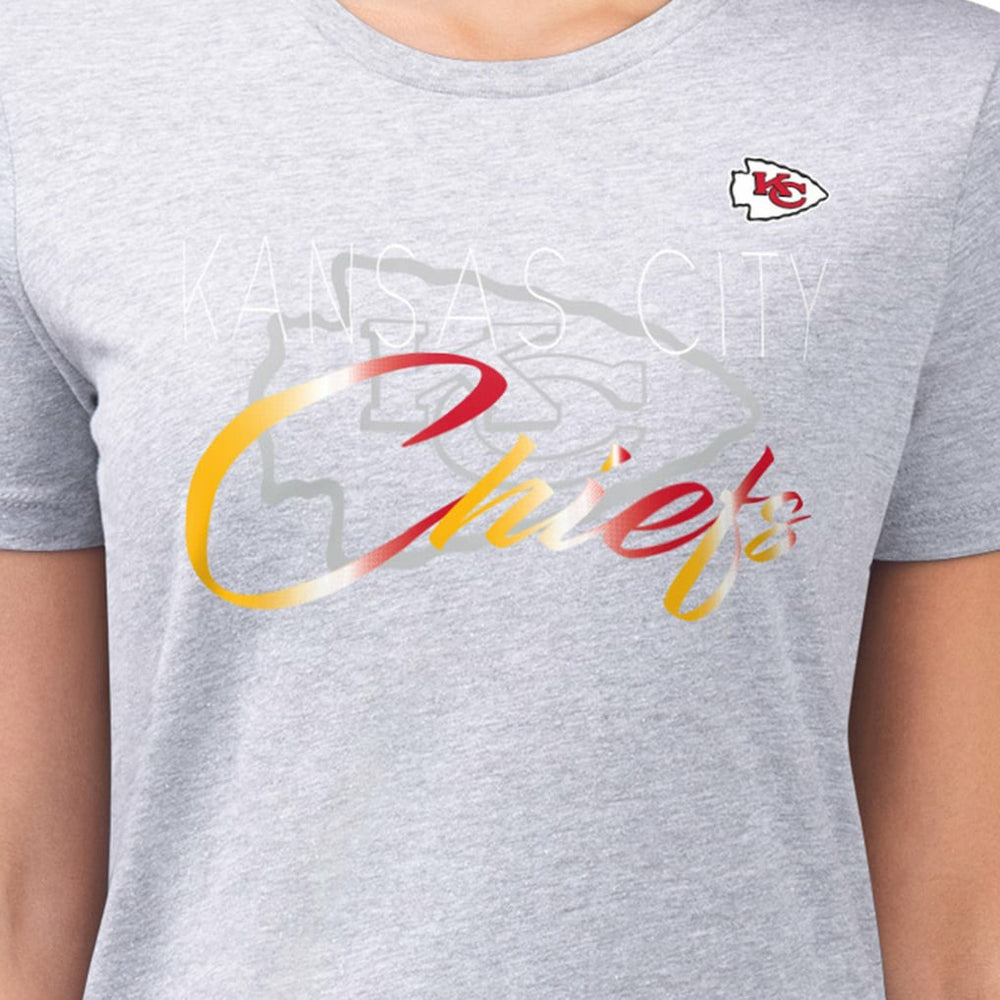 G-III 4Her by Carl Banks Women's Super-Slim Fit Lightweight Shadow Logo T-Shirt - Kansas City Chiefs T-shirts