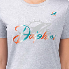 G-III 4Her by Carl Banks Women's Super-Slim Fit Lightweight Shadow Logo T-Shirt - Miami Dolphins T-shirts