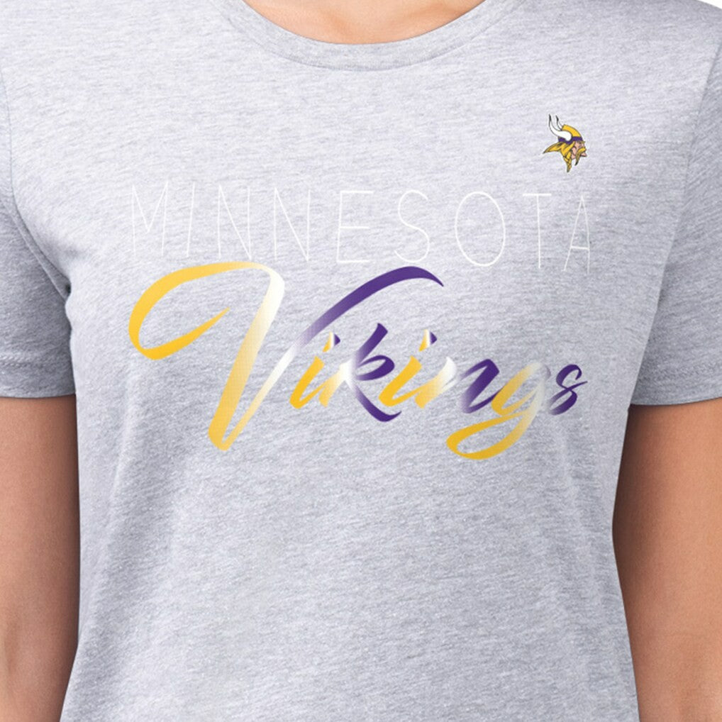 G-III 4Her by Carl Banks Women's Super-Slim Fit Lightweight Shadow Logo T-Shirt - Minnesota Vikings T-shirts