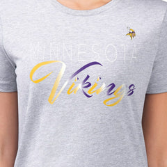G-III 4Her by Carl Banks Women's Super-Slim Fit Lightweight Shadow Logo T-Shirt - Minnesota Vikings T-shirts