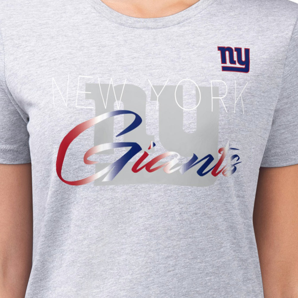 G-III 4Her by Carl Banks Women's Super-Slim Fit Lightweight Shadow Logo T-Shirt - New York Giants T-shirts