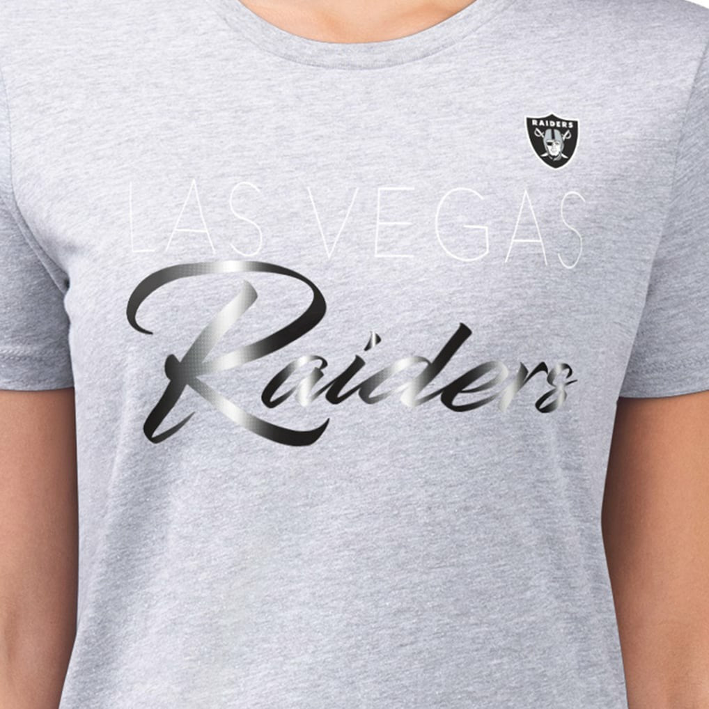 G-III 4Her by Carl Banks Women's Super-Slim Fit Lightweight Shadow Logo T-Shirt - Las Vegas Raiders T-shirts