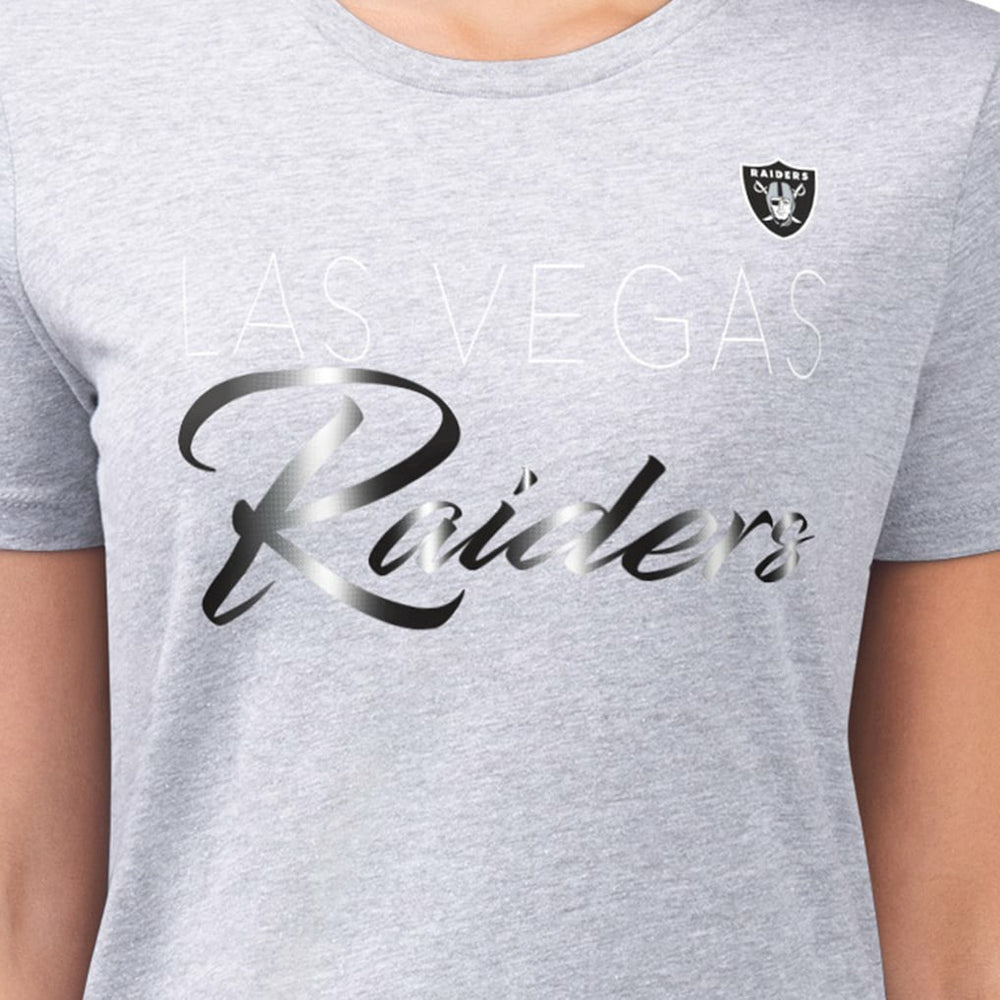 G-III 4Her by Carl Banks Women's Super-Slim Fit Lightweight Shadow Logo T-Shirt - Las Vegas Raiders T-shirts