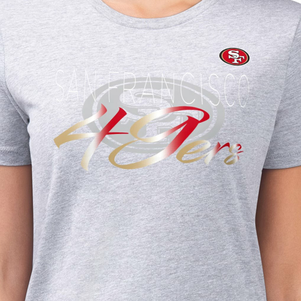 G-III 4Her by Carl Banks Women's Super-Slim Fit Lightweight Shadow Logo T-Shirt - San Francisco 49ers T-shirts