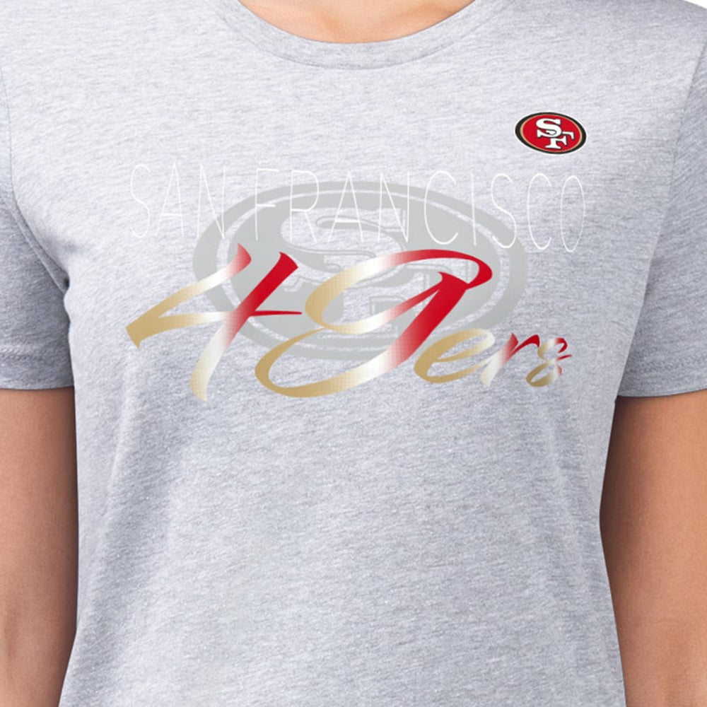 G-III 4Her by Carl Banks Women's Super-Slim Fit Lightweight Shadow Logo T-Shirt - San Francisco 49ers T-shirts