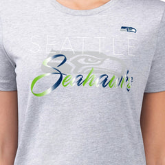 G-III 4Her by Carl Banks Women's Super-Slim Fit Lightweight Shadow Logo T-Shirt - Seattle Seahawks T-shirts