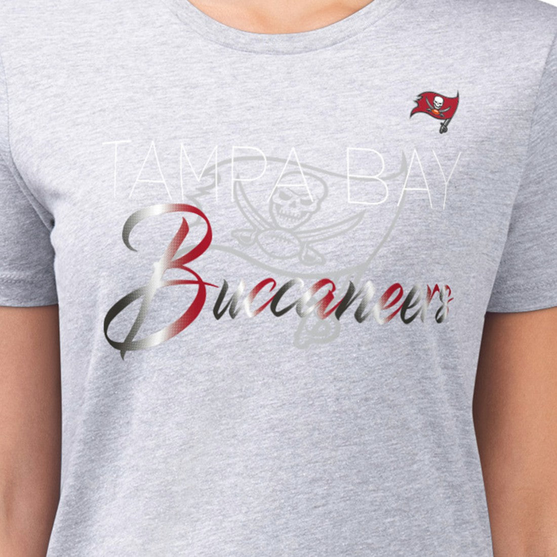 G-III 4Her by Carl Banks Women's Super-Slim Fit Lightweight Shadow Logo T-Shirt - Tampa Bay Buccaneers T-shirts
