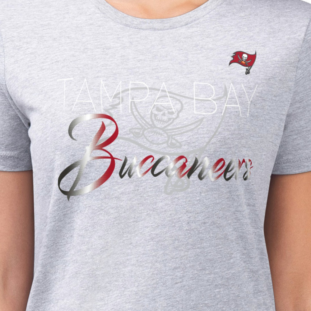 G-III 4Her by Carl Banks Women's Super-Slim Fit Lightweight Shadow Logo T-Shirt - Tampa Bay Buccaneers T-shirts