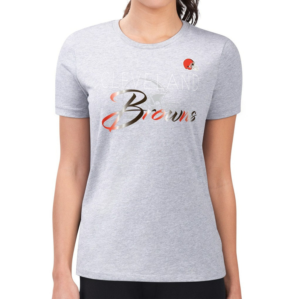 G-III 4Her by Carl Banks Women's Super-Slim Fit Lightweight Shadow Logo T-Shirt - Cleveland Browns T-shirts