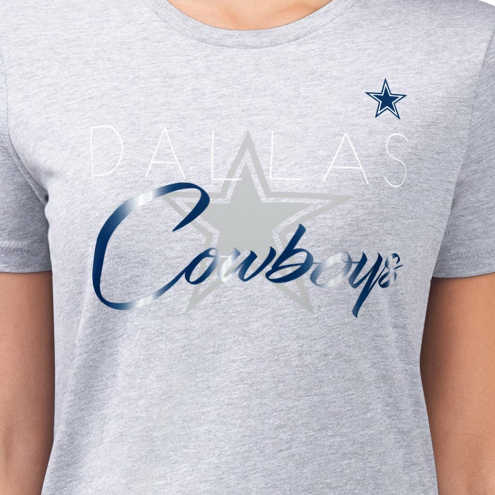 G-III 4Her by Carl Banks Women's Super-Slim Fit Lightweight Shadow Logo T-Shirt - Dallas Cowboys T-shirts