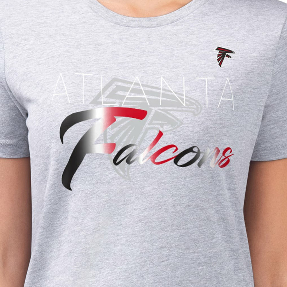 G-III 4Her by Carl Banks Women's Super-Slim Fit Lightweight Shadow Logo T-Shirt - Atlanta Falcons T-shirts